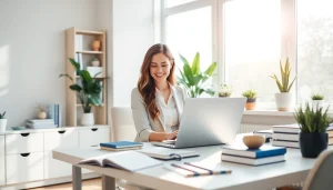 Créer avec anneduboc.fr une ambiance de travail moderne et inspirante dans un bureau lumineux.