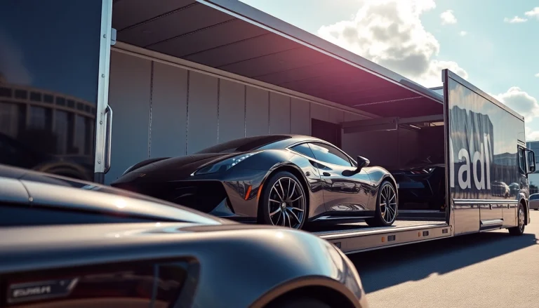 Secure your vehicle with https://luxuryautocarriers.com premium auto transport services featuring a luxury car.