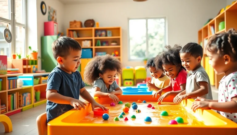 Engage in joyful learning at https://juniorsjunction.com where children play and explore in a colorful classroom.