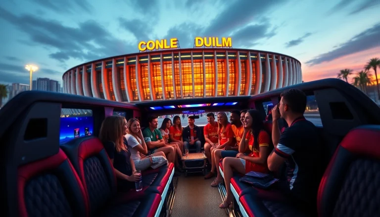 World Cup Group Transportation in a luxury limo with fans celebrating in Los Angeles.