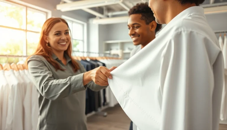 Dry cleaners near me offering professional services in a modern, inviting setting.