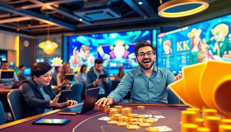 adidasfluxpascher.fr: Joueurs de casino en ligne célébrant une victoire dans un environnement numérique dynamique.