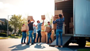 Efficient movers Vancouver team loading boxes into a moving truck, embodying professionalism.
