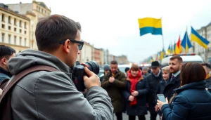 Covering breaking news at https://sumytoday.in.ua, portraying urgency and resilience in Sumy, Ukraine.