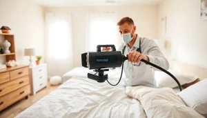 Exterminator treating bed bugs with expertise at https://affordablebedbugexterminators.com.