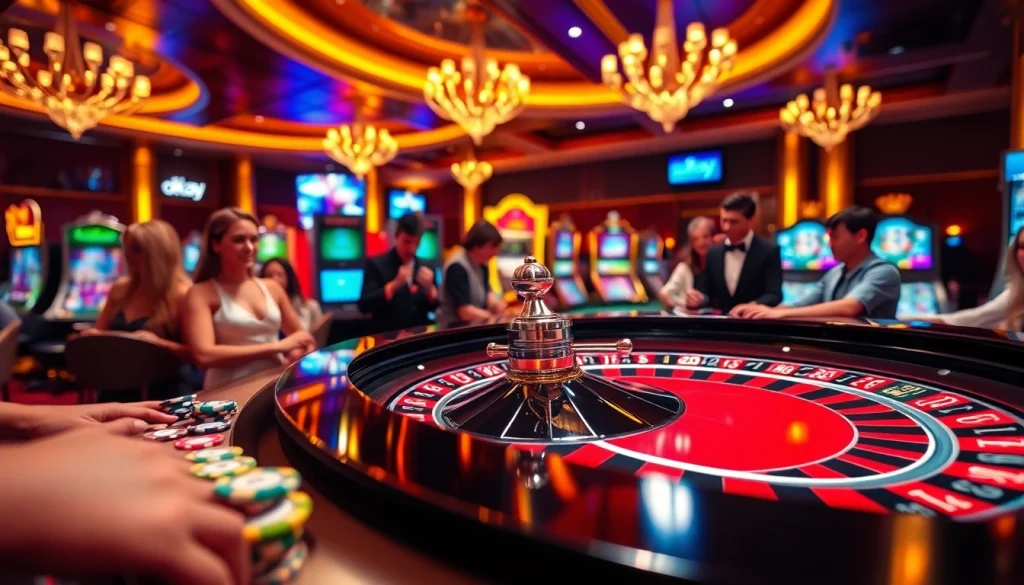 Experience the excitement of gambling with the okbay app at a high-stakes roulette table.