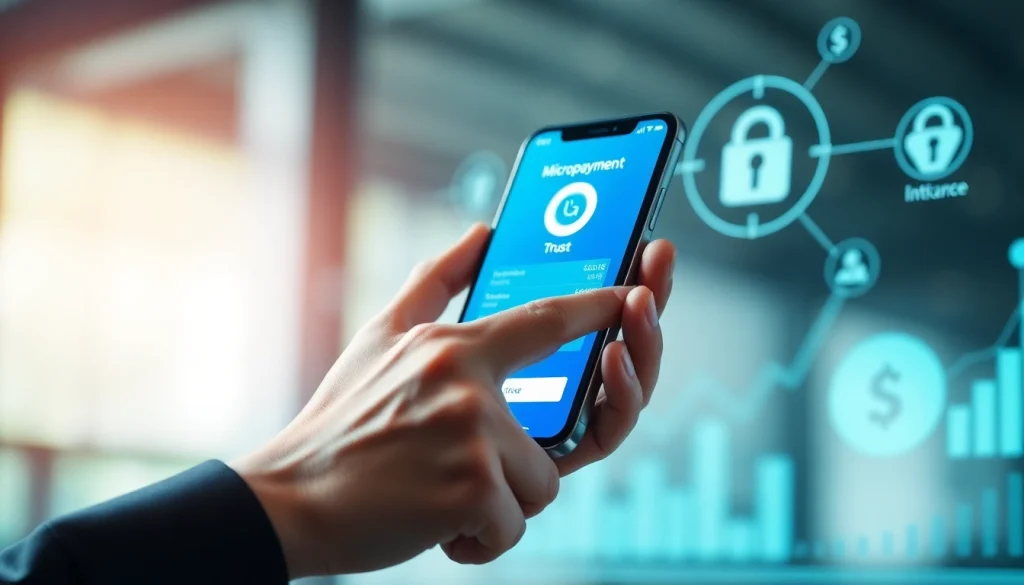 스마트폰 화면에서 소액결제 서비스 인터페이스를 보여주는 모습.