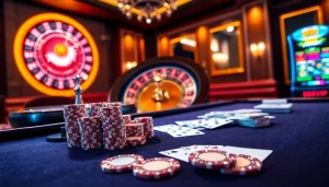 S88VIP online casino vibrant scene showcasing a glamorous poker table and roulette wheel.