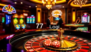 Engaging scene of a casino showcasing 777g Login with roulette and poker action.