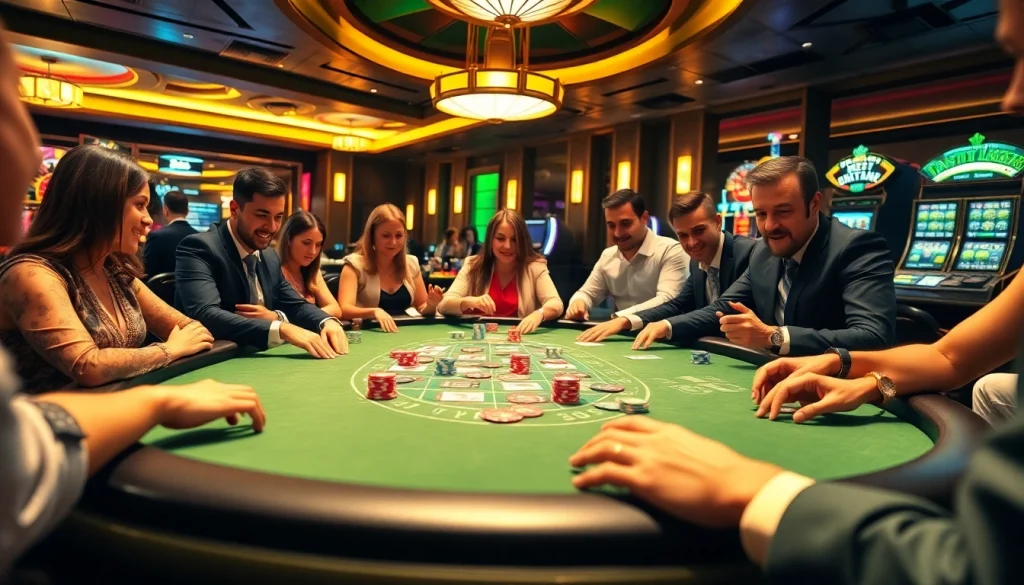 Xx 88 table game with colorful chips and excited players in a vibrant casino atmosphere.