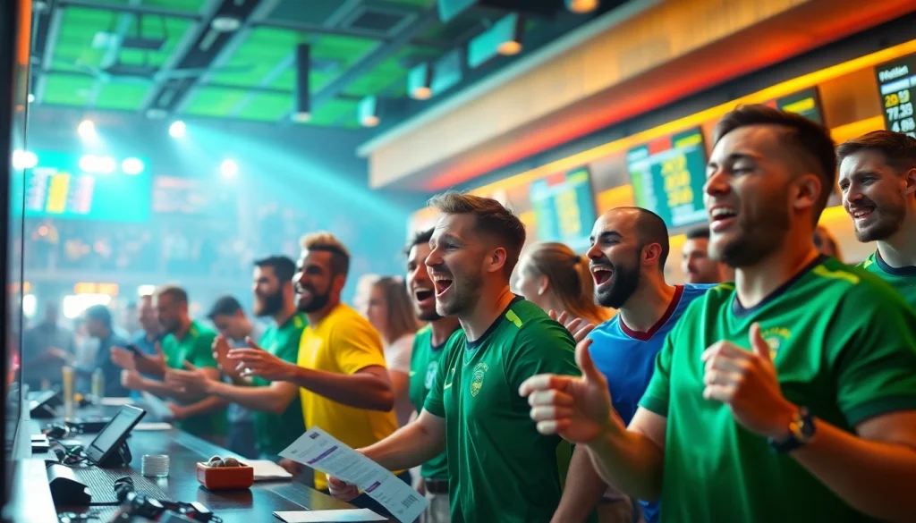 Engage with https://ufabet-auto.in in a vibrant sports betting atmosphere featuring diverse players.