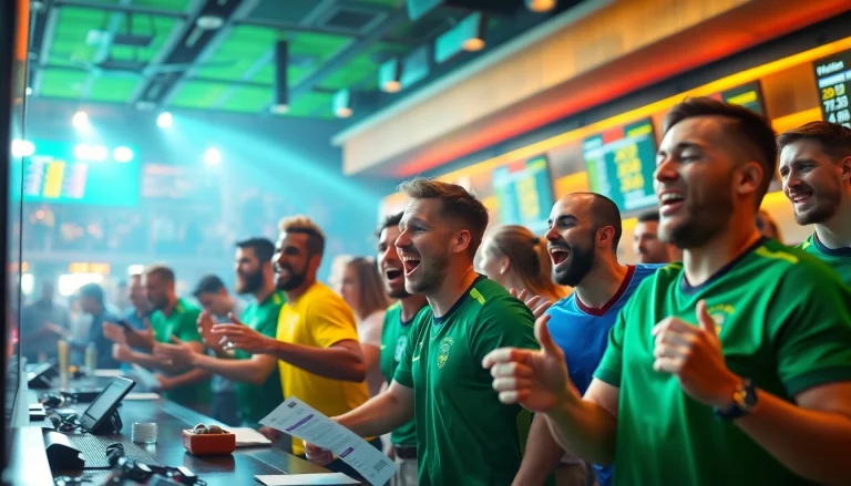 Engage with https://ufabet-auto.in in a vibrant sports betting atmosphere featuring diverse players.