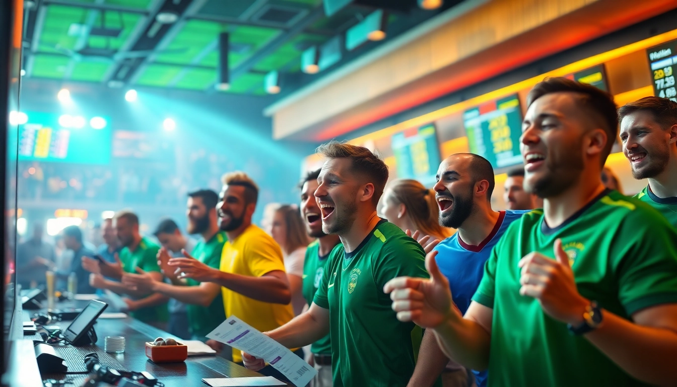 Engage with https://ufabet-auto.in in a vibrant sports betting atmosphere featuring diverse players.