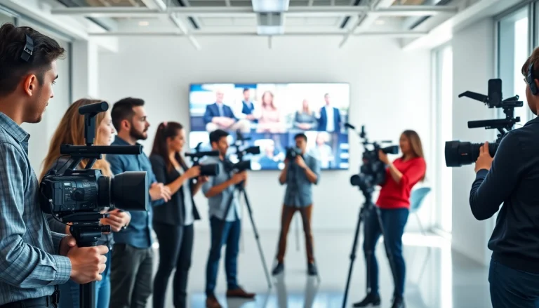 Showcasing professional Corporate Video Production in a modern office with a creative team.