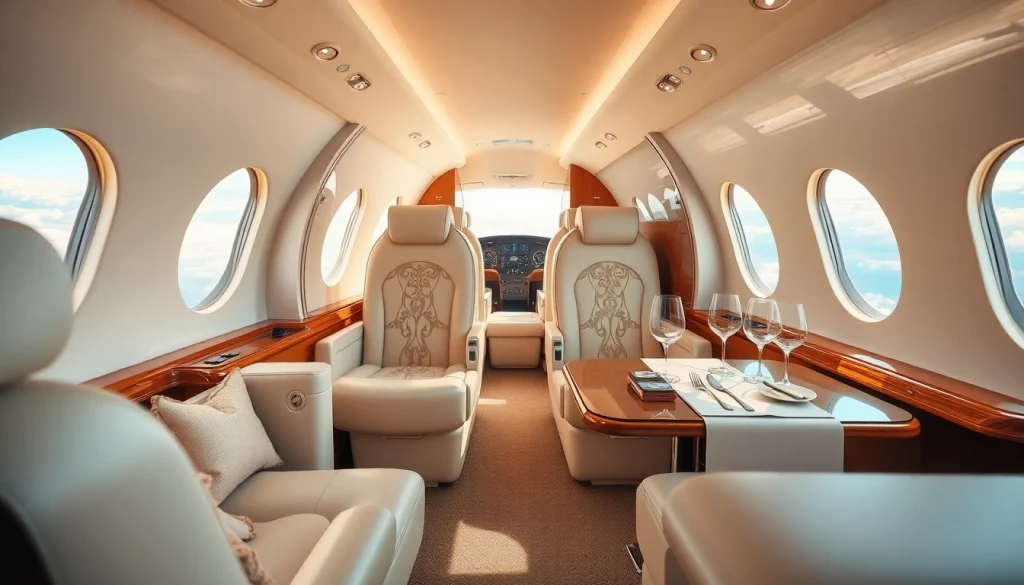 Experience luxury travel with https://flymarquis.com in an elegant private jet interior.