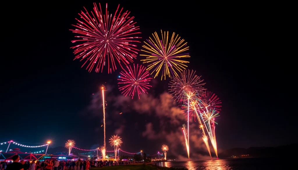 Experience vibrant fireworks lighting up the night sky at https://5starfireworks.co.uk, creating a joyful atmosphere.
