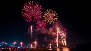 Experience vibrant fireworks lighting up the night sky at https://5starfireworks.co.uk, creating a joyful atmosphere.