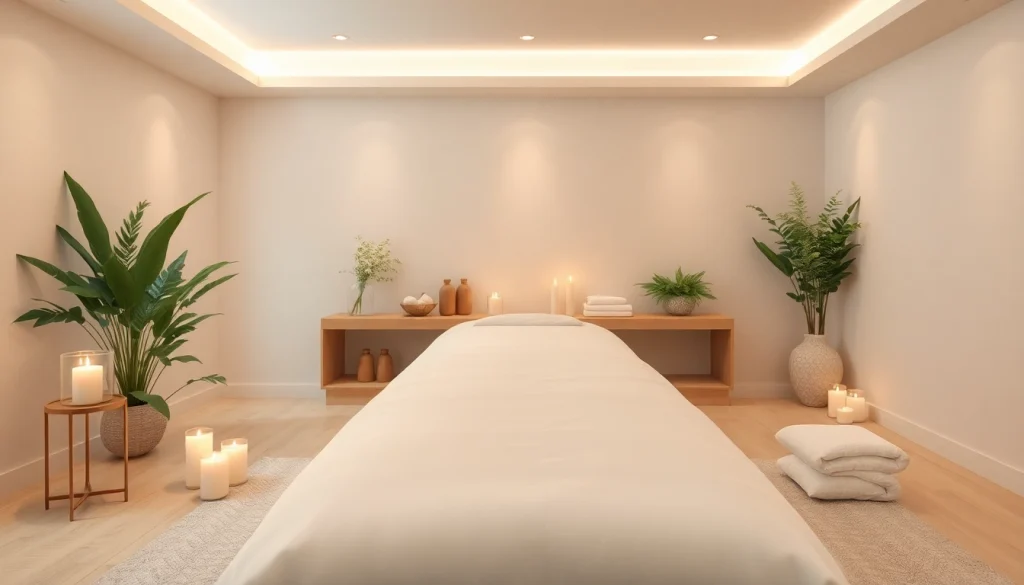마사지 치료를 받는 편안한 환경과 아늑한 분위기