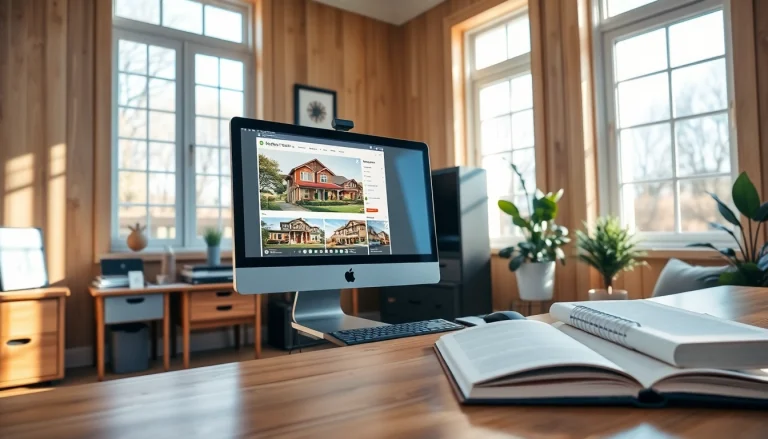 Real estate professional engaging in a home office at https://nottinghammd.com, showcasing listings and a welcoming workspace.