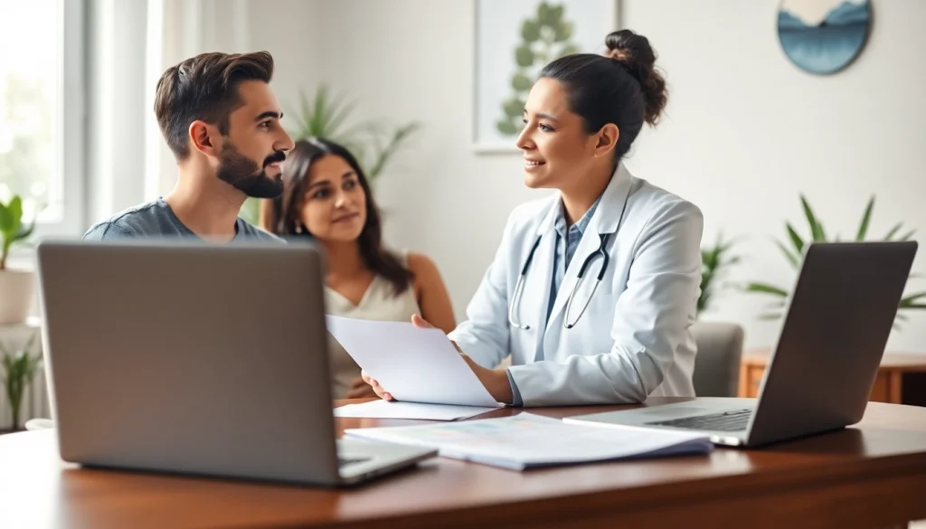 Fecondazione opportunità discusse con esperti medici in un ambiente accogliente.