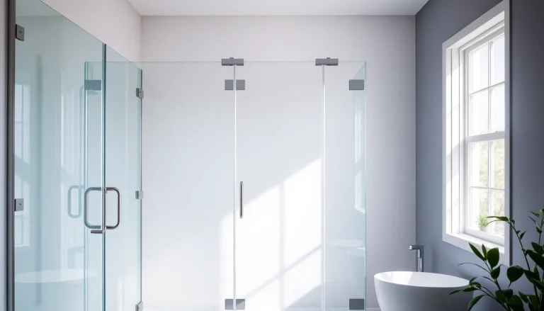 Explore stylish shower doors uk with sleek glass panels in a modern bathroom setting