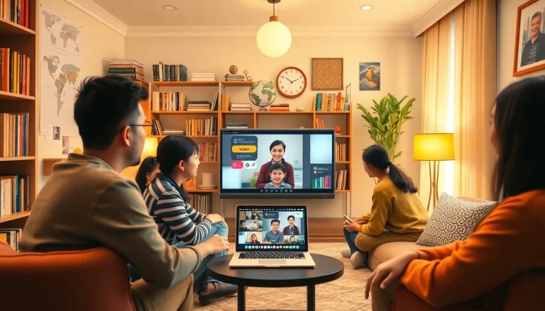 多様な学生と親しみやすい先生がqqenglish 口コミを紹介する、魅力的なオンライン学習シーン。