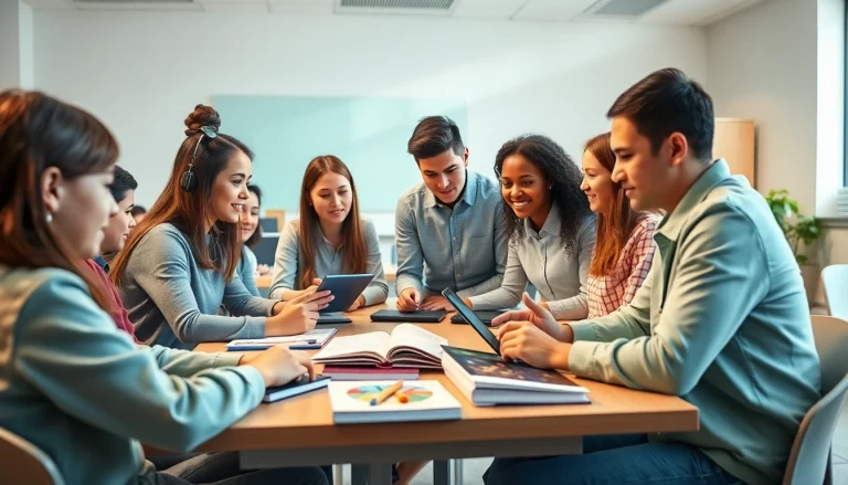 Innovative education strategies in a modern classroom promoting collaboration and engagement.