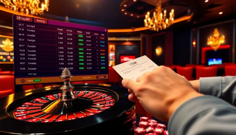 Cược Xiên Bóng Đá Hay88: A thrilling moment in sports betting with a player placing a football wager.