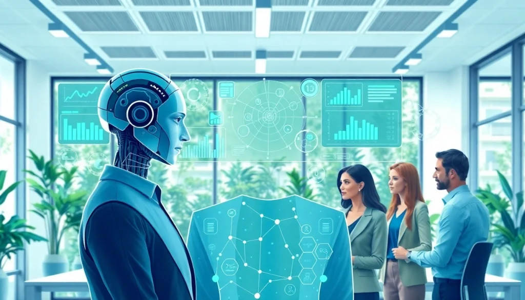 AI Employee showcasing interaction in a modern office environment