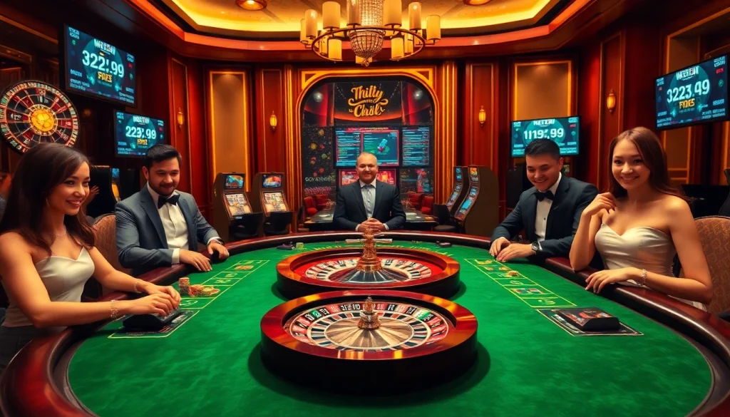 Experience excitement at Trang chủ 789P with a vibrant poker scene showcasing luxury gambling elements.