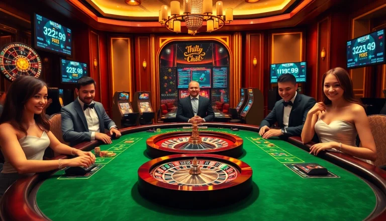 Experience excitement at Trang chủ 789P with a vibrant poker scene showcasing luxury gambling elements.