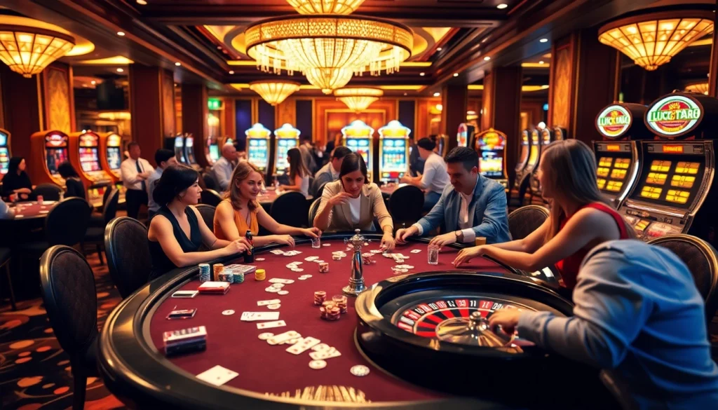 Trải nghiệm cảm giác hồi hộp tại LUCK8 và LUCKY8 với những trò chơi casino hấp dẫn trên bàn poker sang trọng và máy xèng sống động.