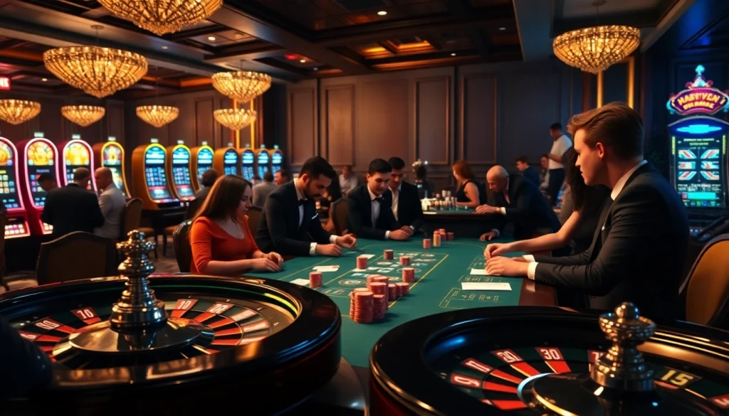 Experience an exciting poker game at Haywin com, featuring luxury tables and vibrant casino ambiance.