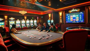 Experience the thrill of onicplay casino games with vibrant poker tables and luxurious slot machines.
