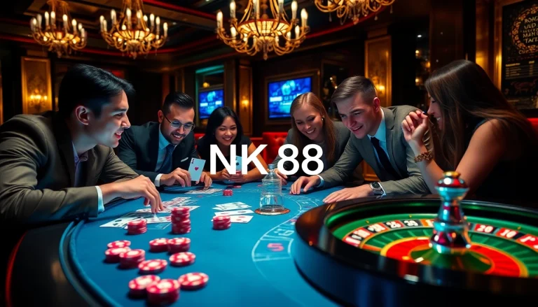 Players enjoying an exciting round at the casino table featuring NK88-themed games.