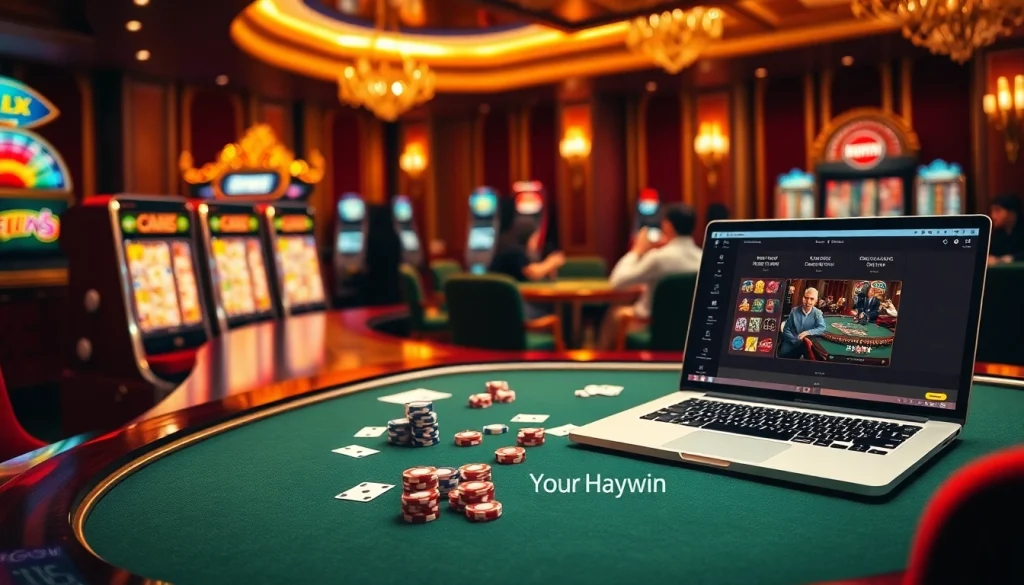 Experience the excitement of haywin with dynamic gambling action at a luxury casino table.