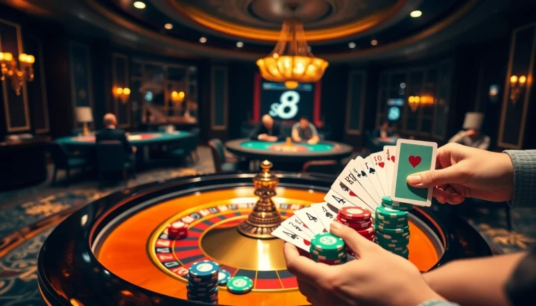 Experience high-stakes excitement at S8 Casino with engaging poker games and luxurious decor.