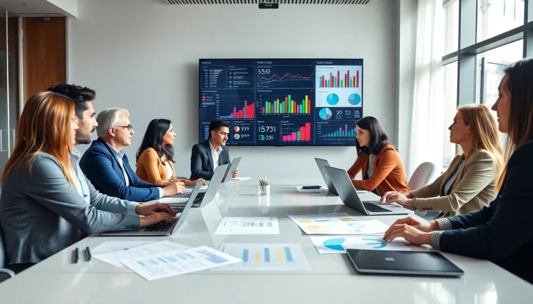 Sales professionals engaging with competitive intelligence for sales strategies during a meeting.