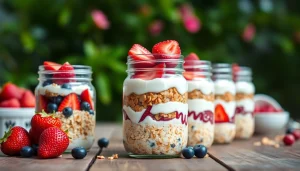 Delicious breakfast arrangement featuring jars with recipes from https://masonjarbreakfast.com.