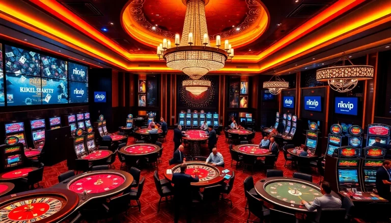 Experience the thrill of gambling at rikvip with vibrant casino tables and exciting games.