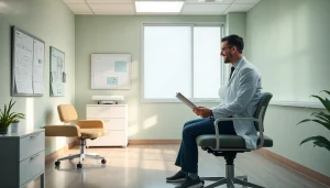 包茎手術おすすめ 診察室で医療専門家が治療について話し合っている場面。