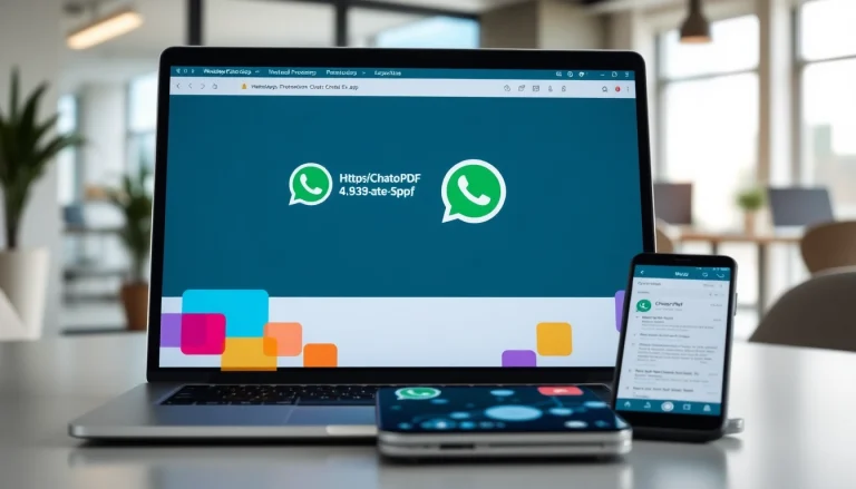 Effortlessly convert chats with https://chattopdf.app showcased in a digital workspace.