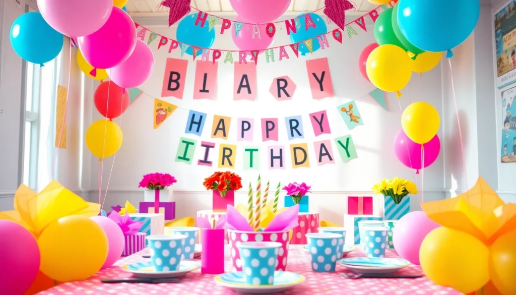 Exciting customizable birthday party setup with colorful decorations and personalized themes.