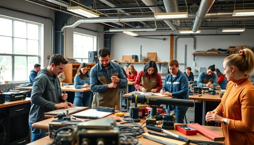 Students learning in a Trade School Tennessee classroom focused on practical skills.