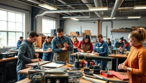 Students learning in a Trade School Tennessee classroom focused on practical skills.