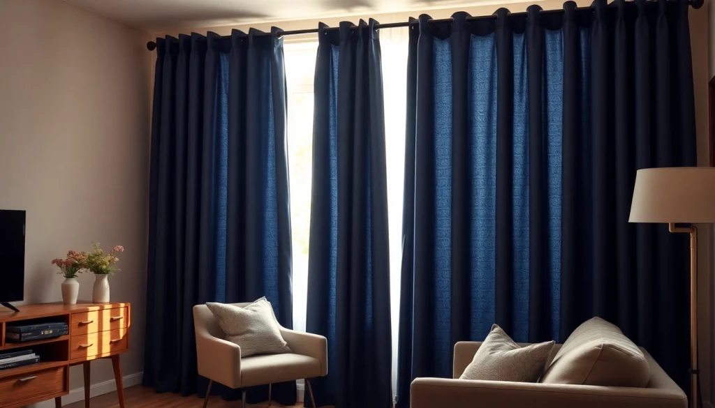 Bekijk verduisterende gordijnen in een stijlvolle kamer met warm licht en comfortabele details.