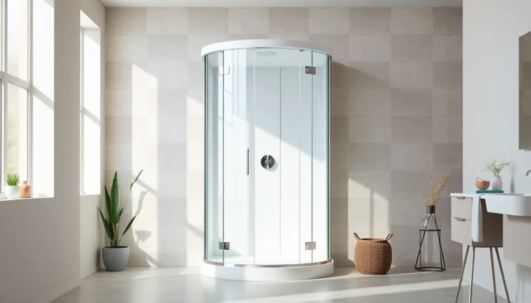 Entdecken Sie die elegante duschkabine 90x90 in einem modernen Badezimmer mit klaren Linien und hellen Farben.