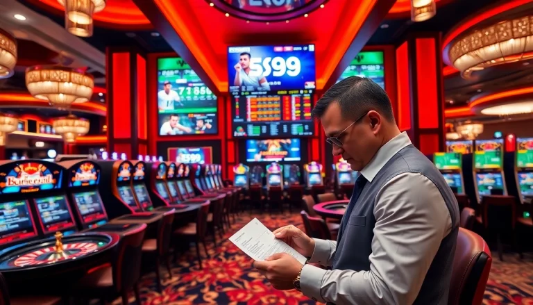 Action-packed betting scene showcasing PS99 thể thao with vibrant colors and casino elements.