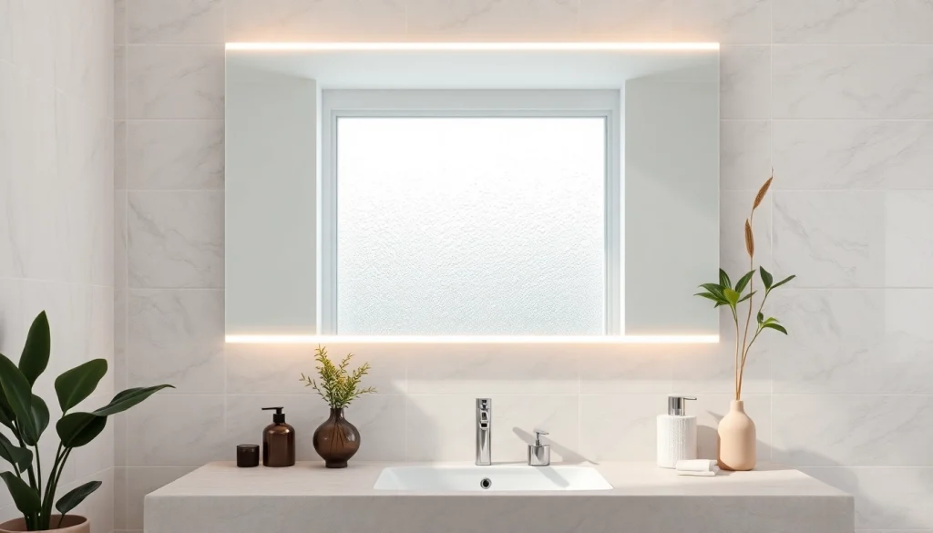 Reflecting the elegance of a stylish bathroom, this elegant bathroom mirror enhances a serene environment.