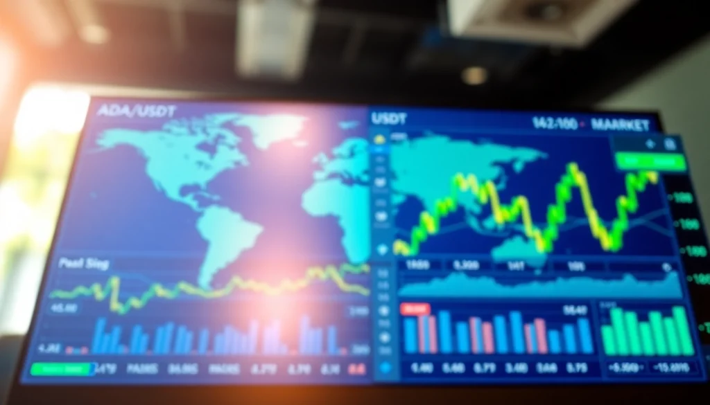 View ADA USDT trading data interface showcasing charts and analytics for effective investment.